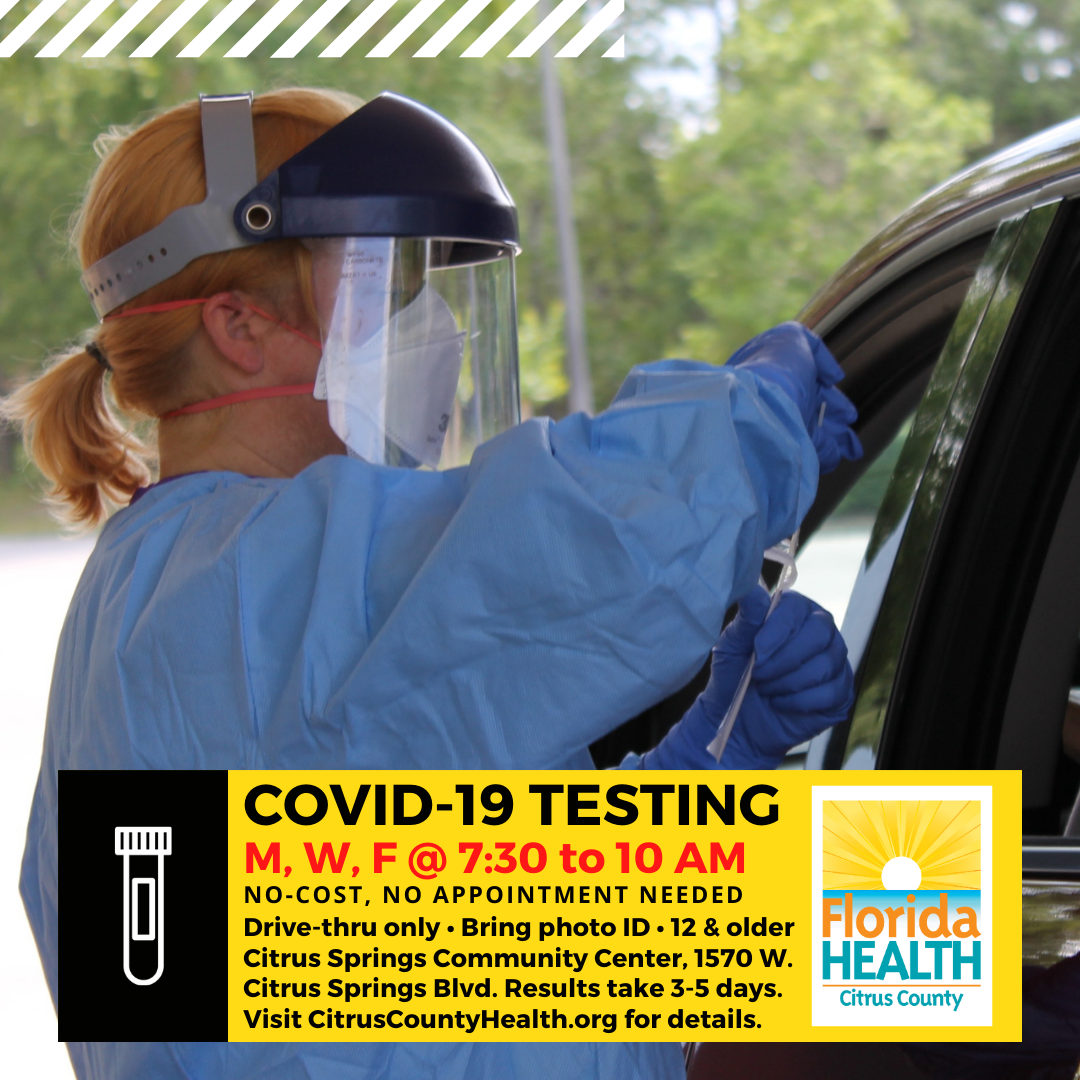 Changes To Covid 19 Testing In Citrus County Florida Department Of Health In Citrus