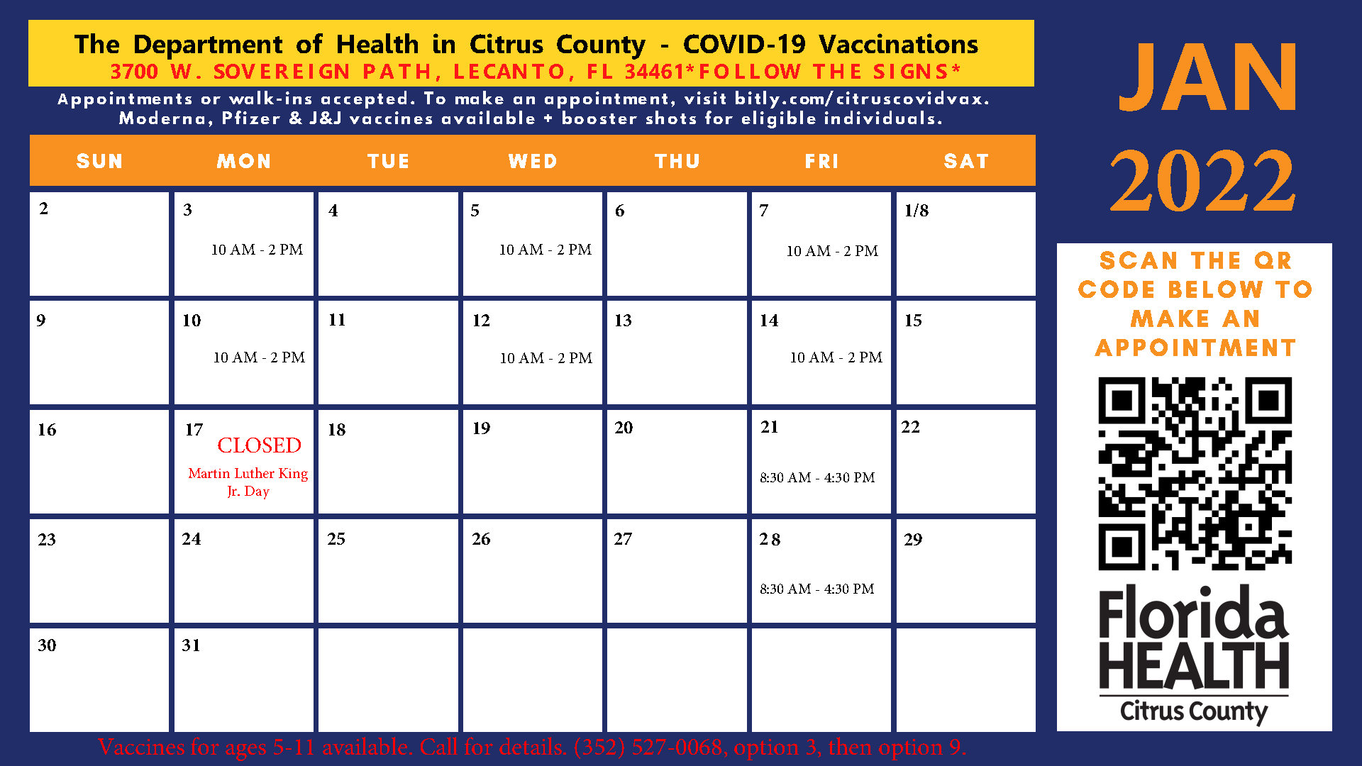 January Vaccines Schedule 