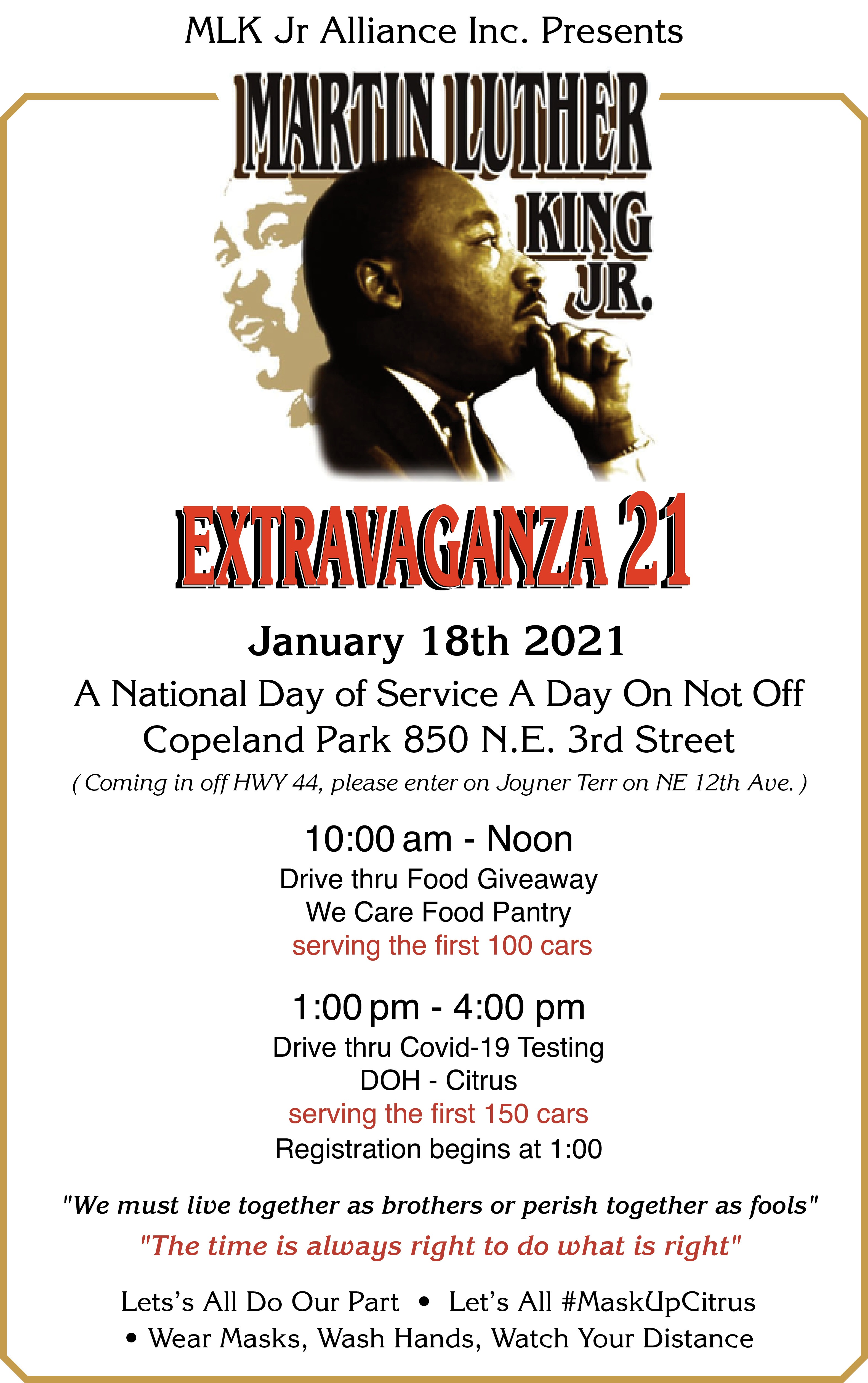 Info on MLK Jr Day Extravaganza 21 Event