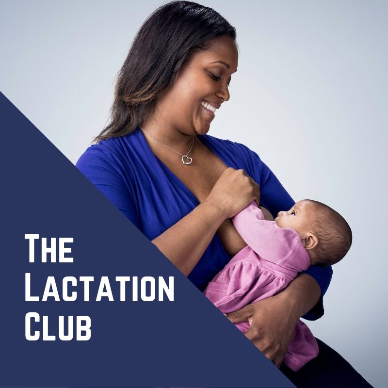 The Lactation Club with image of woman breastfeeding her infant