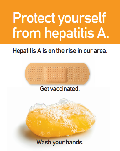 hepatitis A graphic with soap and bandaid