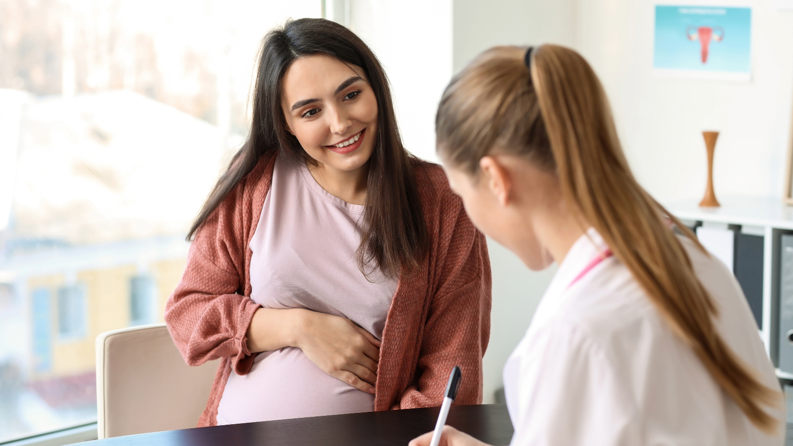 Pregnant mother at doctor appointment